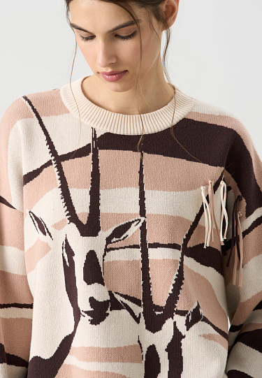 Хлопковый джемпер с жаккардовым узором