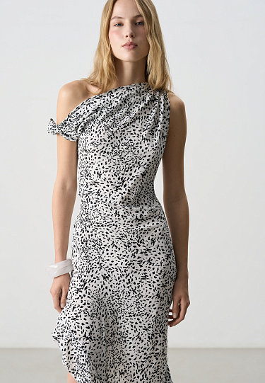 Платье в горошек из 100% креповой вискозы