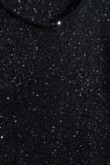 Джемпер из хлопка с пайетками и люрексом