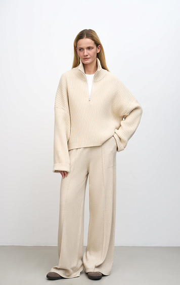 Джемпер в рубчик из кашемира и шерсти