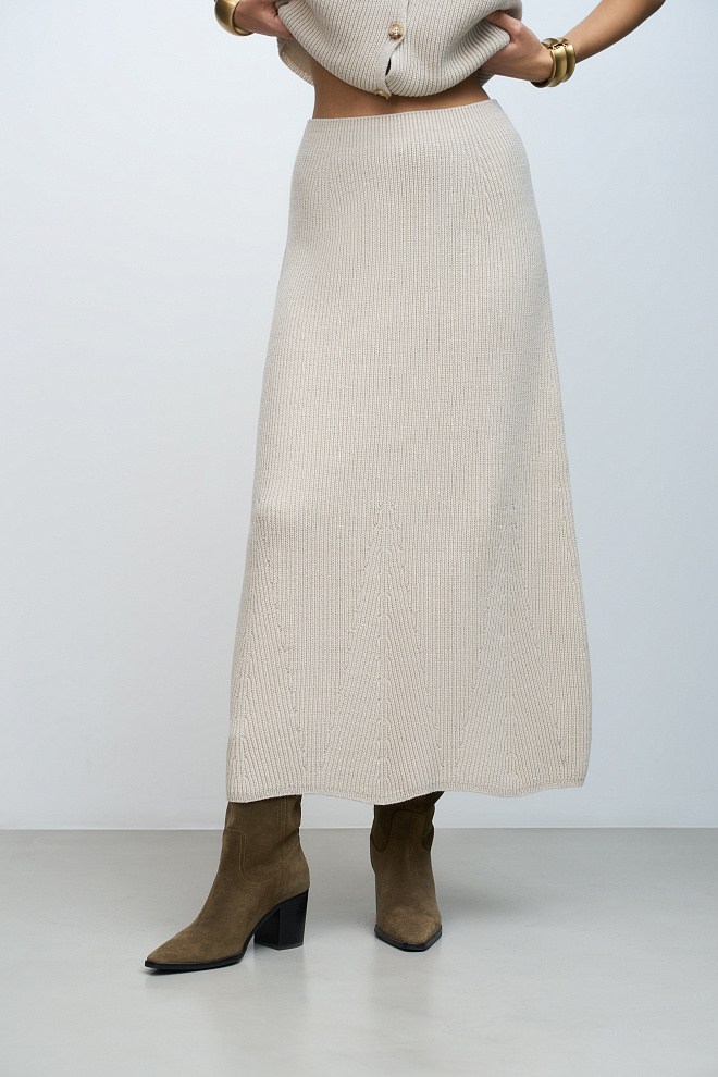 Трикотажная юбка макси из шерсти