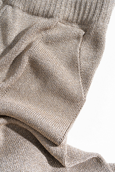 Трикотажные брюки-джоггеры с люрексом