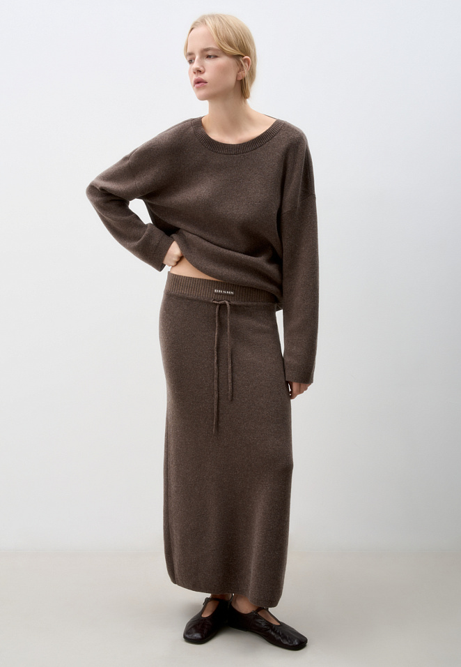 Трикотажная юбка из кашемира и шерсти