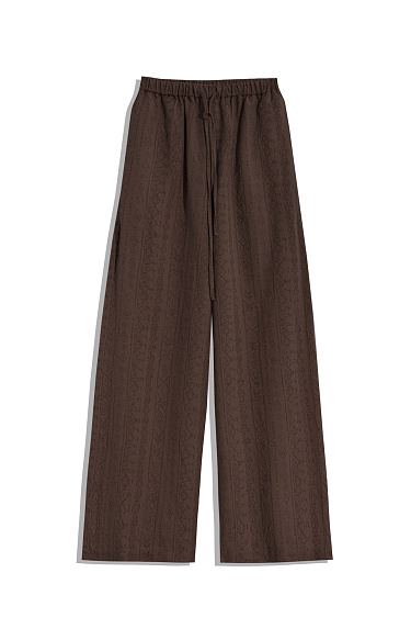 Брюки изо льна с этническим узором