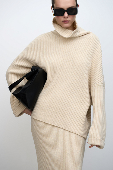 Джемпер в рубчик из кашемира и шерсти