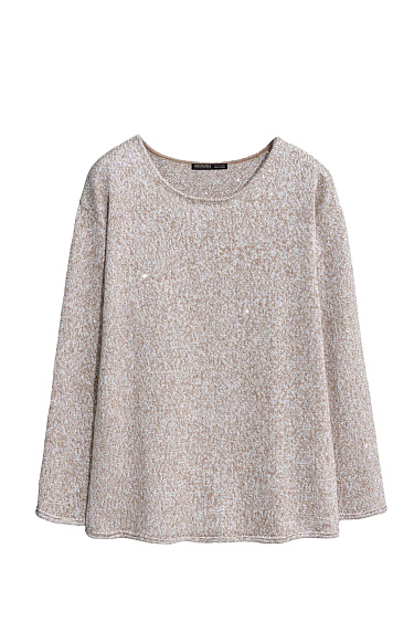 Джемпер из хлопка с пайетками и люрексом