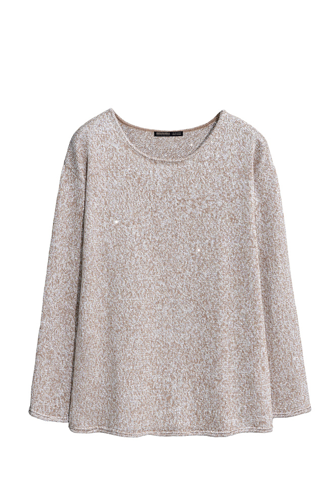 Джемпер из хлопка с пайетками и люрексом