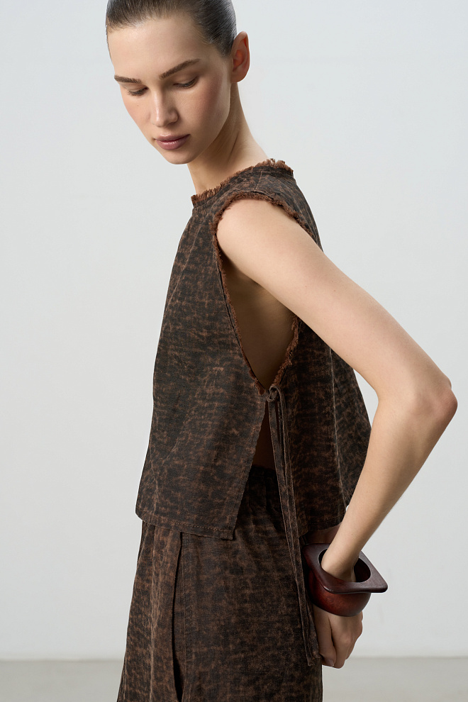 Топ на завязках изо льна