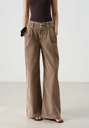 Вельветовые брюки с высокой посадкой