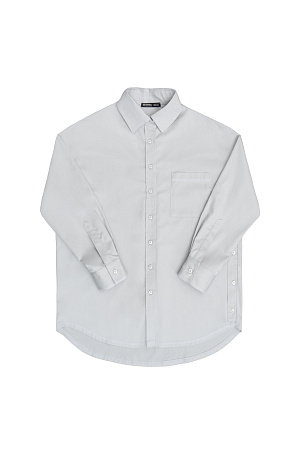 серый Рубашка прямого кроя из 100% хлопка с накладным карманом на груди. Отложный воротник, рукава с манжетами, закругленный нижний край. Модель имеет два вида застежка - классический вариант и застежка сбоку с имитацией запаха.