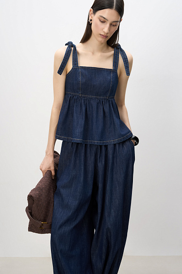 Джинсовый топ на завязках