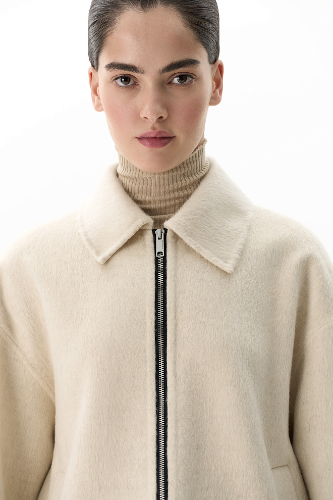 Жакет на молнии из 100% шерсти