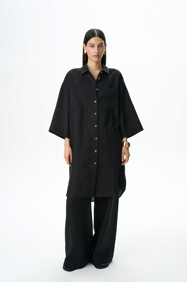Платье-рубашка из 100% льна