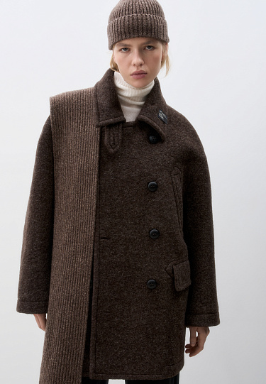 Двубортное пальто 