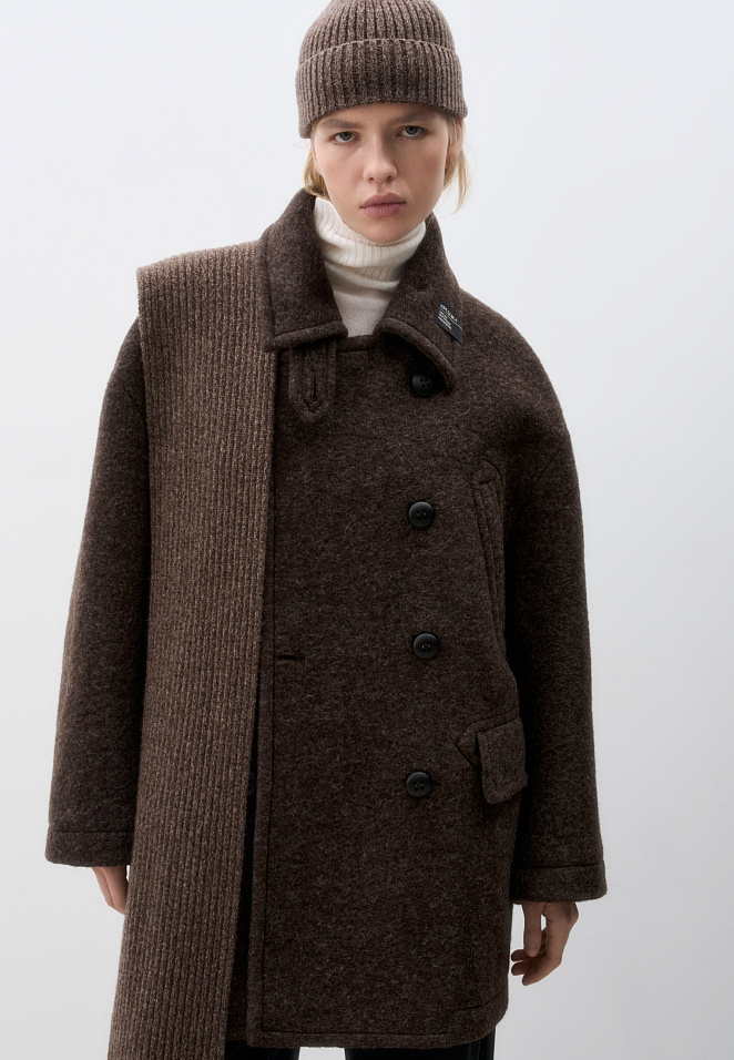 Двубортное пальто 