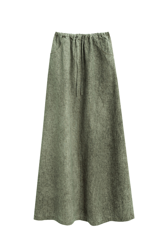 Юбка из 100% льна на кулиске