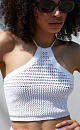 Трикотажный топ из 100% хлопка без рукавов, на тонких бретелях со шнуровкой на спине.