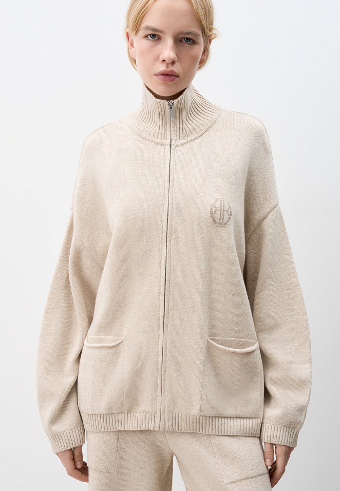 Спортивный бомбер из кашемира и шерсти 