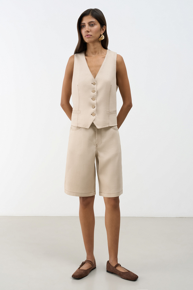 Шорты из 100% льна