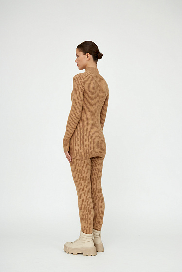 Трикотажные леггинсы из кашемира и шерсти с косами