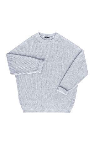 серый Трикотажный джемпер из смесовой шерсти. Модель свободного силуэта со спущенной линией плеча. Ворот, манжеты рукавов и низ изделия выполнены в рубчик.