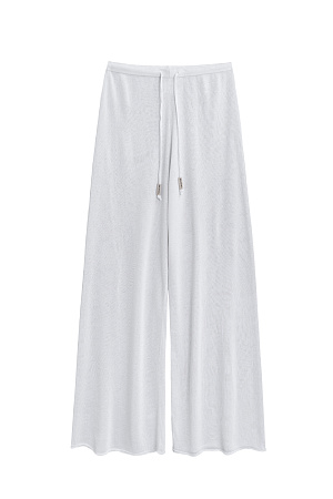 белый Трикотажные брюки палаццо из легкой вискозы. Модель свободного кроя с поясом на кулиске. 