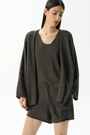 Короткие шорты из 100% льна