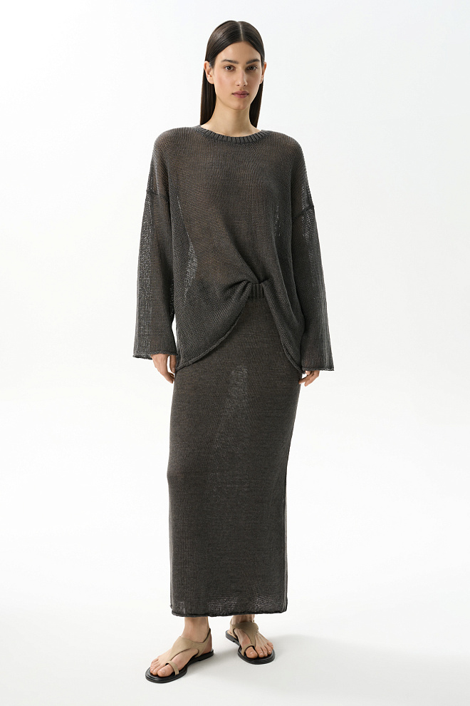 Юбка макси из 100% льна