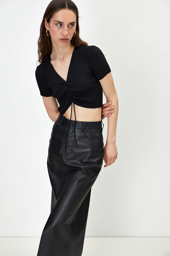 Трикотажный топ с кулиской