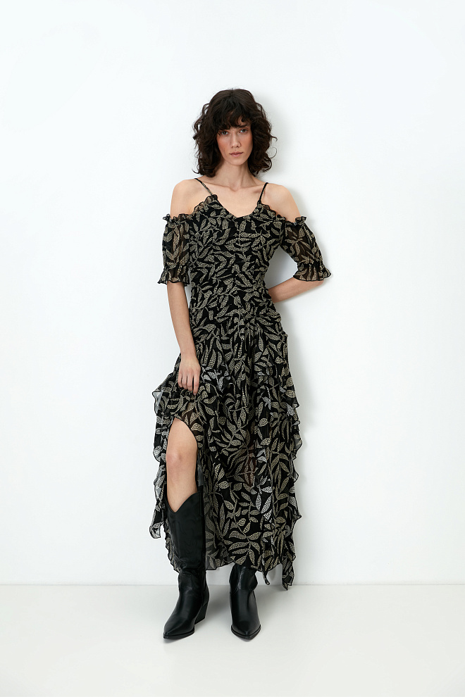 Принтованное платье из 100% вискозы