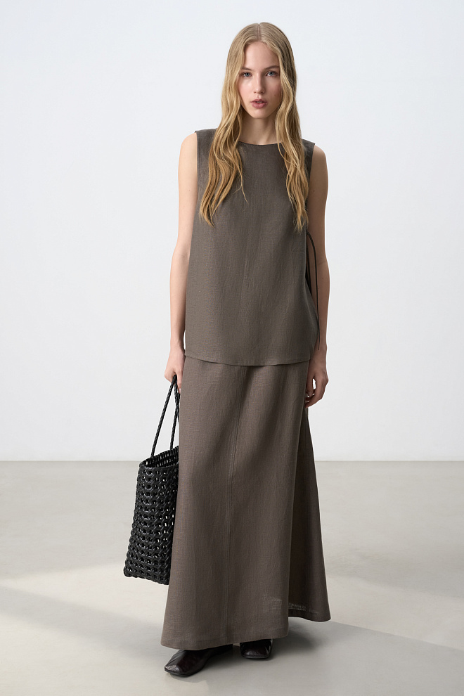 Топ на завязках из 100% льна