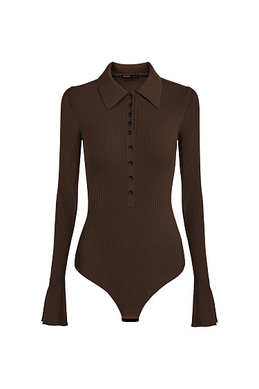 Трикотажное боди с длинным рукавом