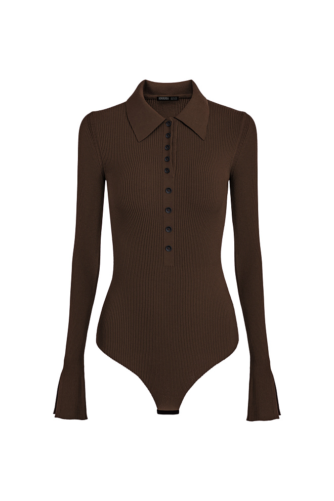 Трикотажное боди с длинным рукавом