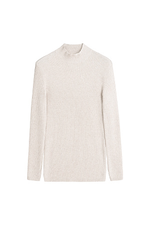 бежевый Трикотажная водолазка из шерсти с добавлением кашемира. Модель приталенного силуэта с воротником-стойкой. 