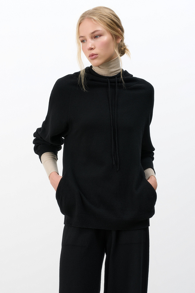 Трикотажное худи из кашемира и шерсти 