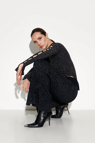 Трикотажные брюки клеш