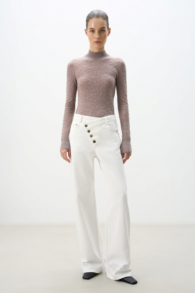 Водолазка из шерсти мериноса с анималистичным принтом