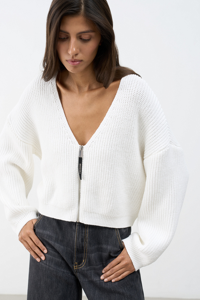 Кардиган из 100% хлопка на молнии