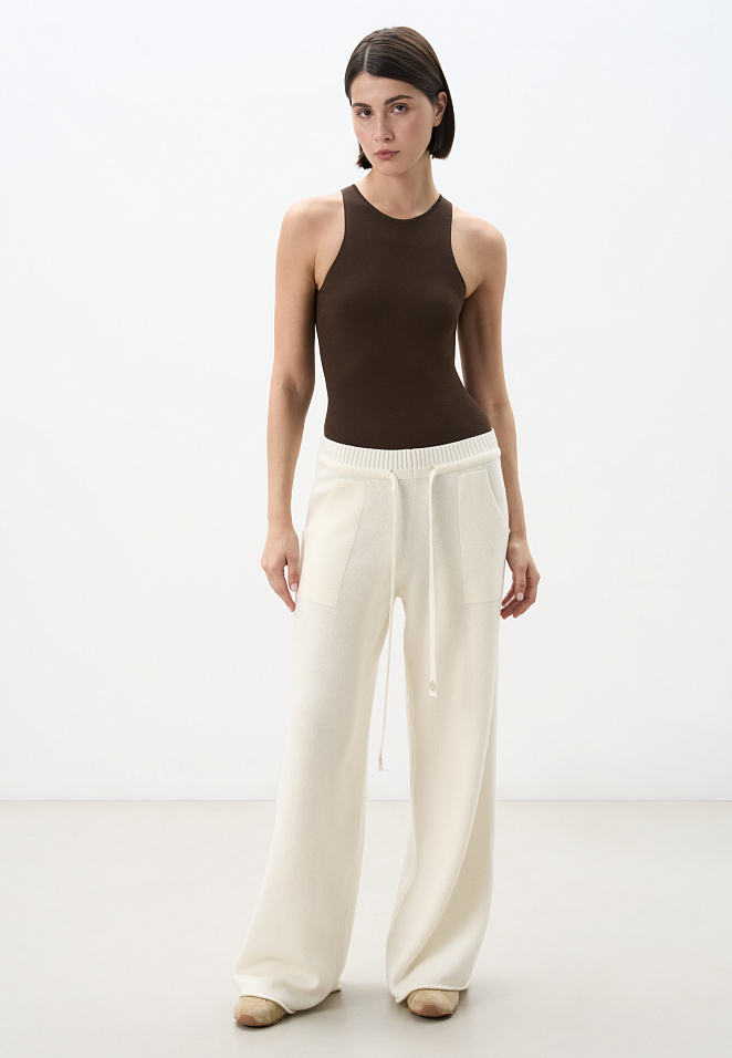 Трикотажные брюки из кашемира и шерсти 