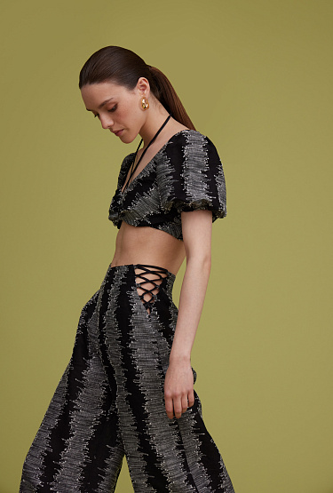 Топ из текстурного льна