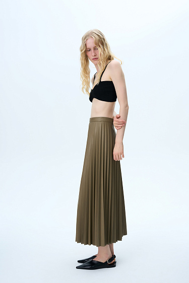Плиссированная юбка миди 