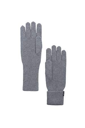 серый Трикотажные перчатки из кашемира и шерсти. Модель с длинными манжетами и брендированным ярлыком.