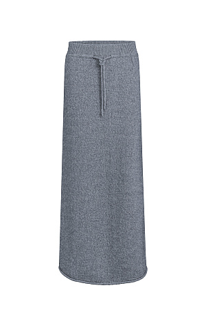 серый Трапецевидная юбка длины маски с эластичным поясом в рубчик на кулиске. Валики по низу иделия. Дополнить образ можно джемпером в таком же стиле.