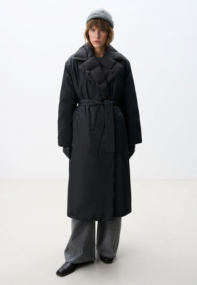 Двустороннее пальто с брендированным тиснением