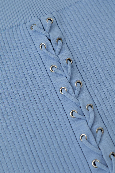 Юбка мини со шнуровкой