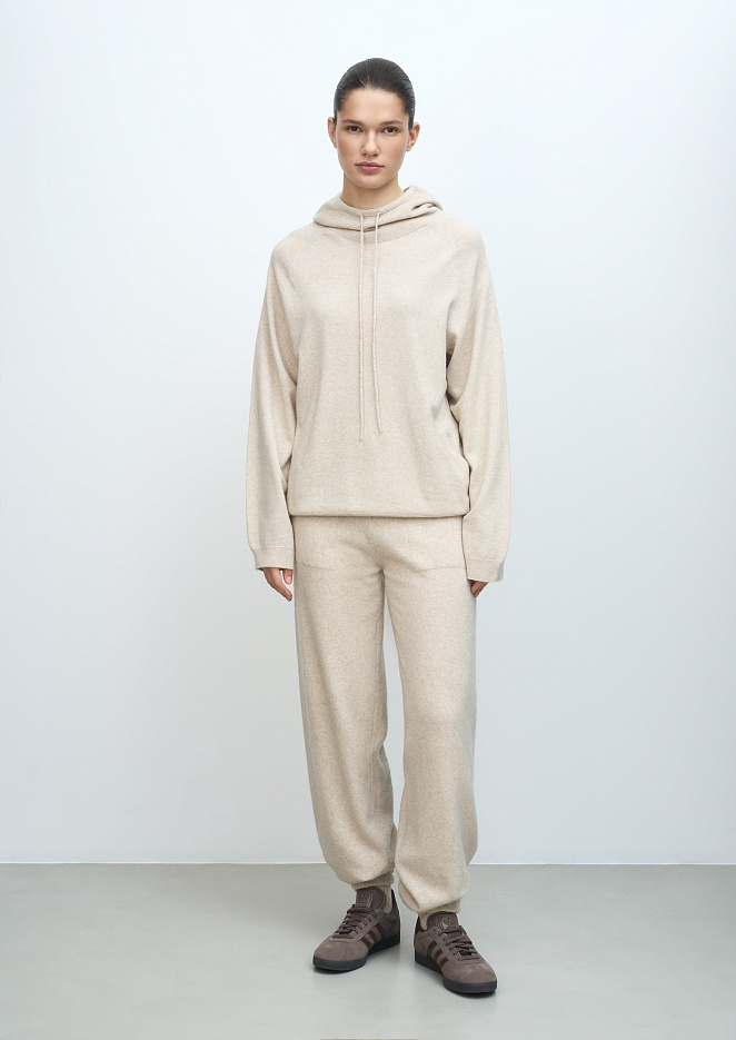 Трикотажное худи из кашемира и шерсти 