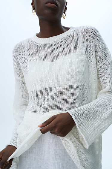 Полупрозрачный джемпер из 100% льна