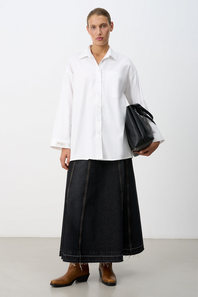 Рубашка с накладным карманом на груди