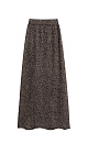 Трикотажная юбка длины макси из хлопка с добавлением вискозы. Модель А-силуэта, с широким эластичным поясом на резинке. Изделие декорировано маленькими пайетками.
