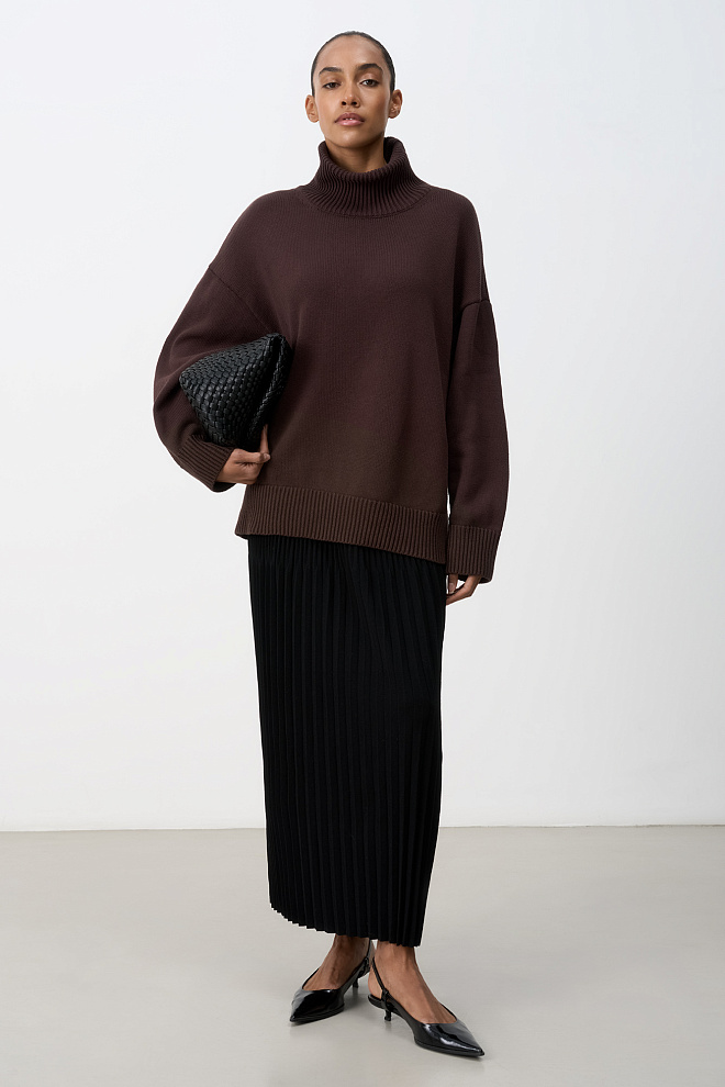 Джемпер из 100% хлопка с высоким воротом